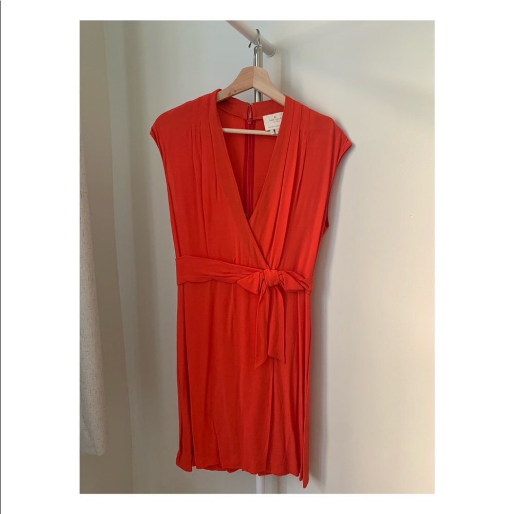 Kate Spade Crepe Wrap Dress in Coral (Women’s Size 2)